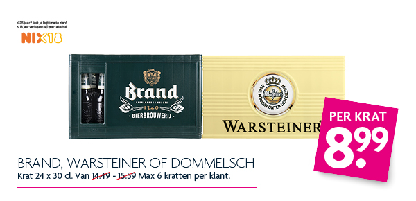 Brand, Warsteiner of Dommelsch